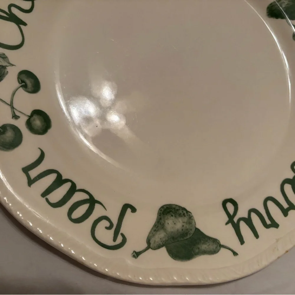 Vintage Wood & Sons country green dinner plate